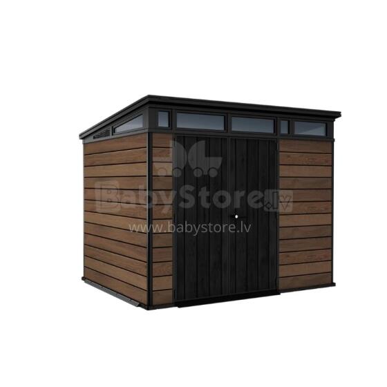 Garden shed Deco Pent 9x7 walnut