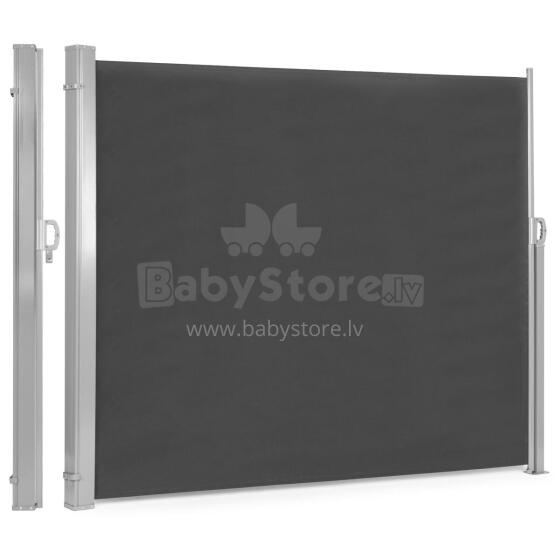 Foldable awning 300x200 cm, side roller blind, garden screen for terrace, anthracite