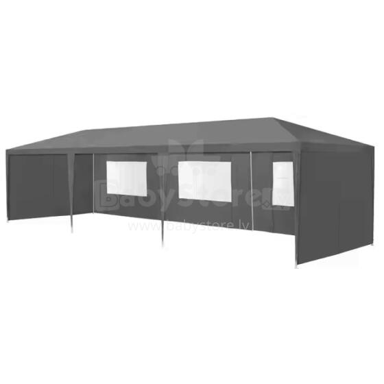 Садовый коммерческий павильонный тент, 3x9 м, 8 стен, серый, MultiGarden