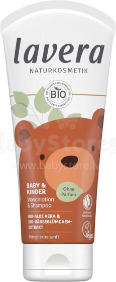 Lavera Baby Wash/Shampoo Art.279959 увлажняющее, успокаивающее и восстанавливающее средство для мытья тела и волос без мыла , 200 мл