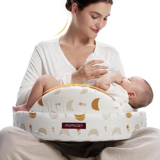 Momcozy Memory Foam Nursing Pillow with Safety Border Art.280038 Moon Ergonomisks barošanas spilvens, kas izgatavots no memory foam ar aizsargājošu sānu maliņu