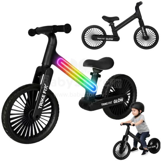 Ikonka Art.KX2867 Tricikls Fix Glow LED distanču velosipēds melns