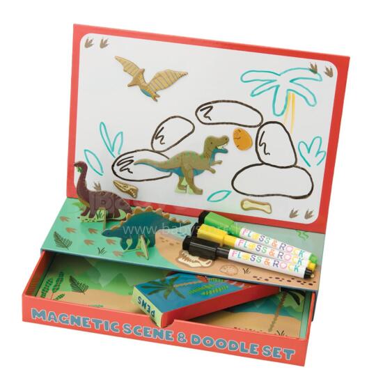 Magnetic Game and Drawing Set, Dinosaurs