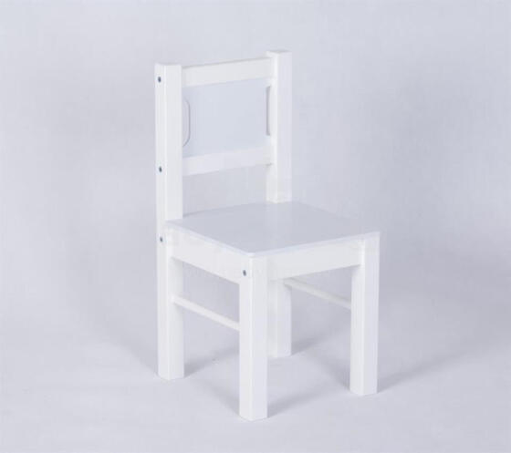 Chair set - Wooden - 2pcs - WHITE/LIGHT BLUE