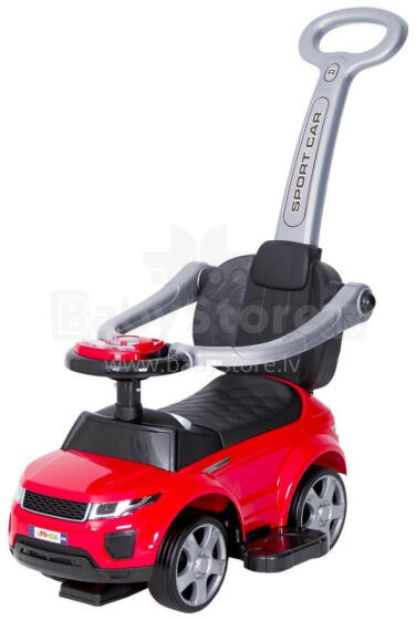 Ride-on car with handle - 614R - rubber wheels -RED