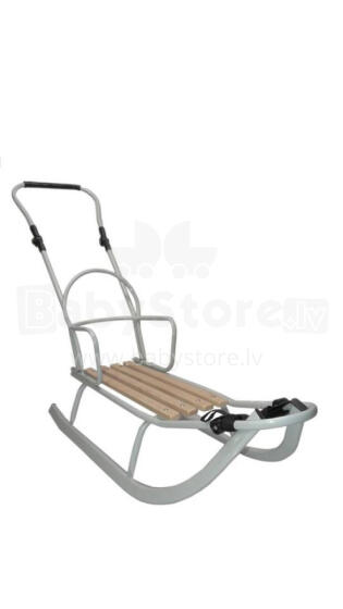 Sled metal with  handle to push - KUBUŚ - GREY