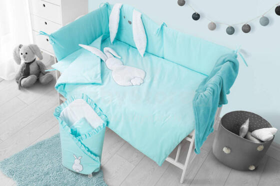 Bedding set - 5 parts - 120/90/180 - TUPTUŚ - TURKUS