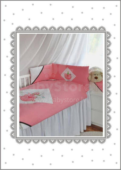 Bedding set - 6  parts - 120/90/160 - CYRKOWY KOT - PINK ***