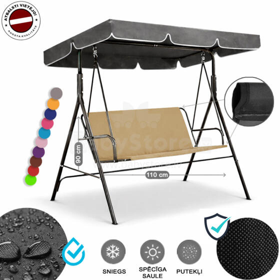 Z-HOME, 110 × 90 cm, Art.23207F, replacement garden swing seat cover, waterproof base material