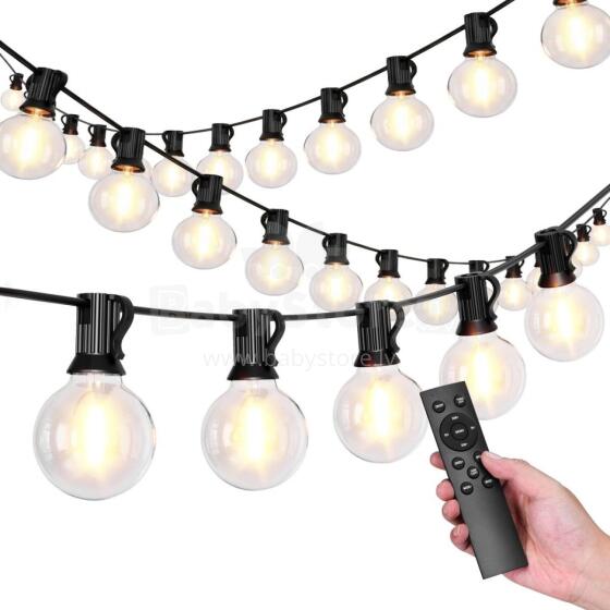 Dārza gaismu virtene 25x LED 15m 9 režīmi dārza lampiņas 9W
