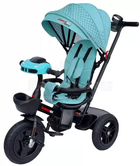Bebe Basic Schumacher Kid  Air Trike Art.281265 Turkio Children's tricycle with handlebars, roof and inflatable wheels