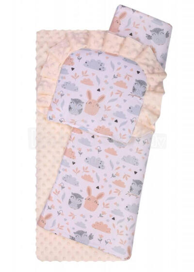 Bedding set to Strolley - 634 - MINKY / COTTON PRINT - ECRU