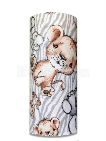Diaper - 24953 - FLANNEL PRINT - EGA - SAFARI - SZARY- size 70x80 cm