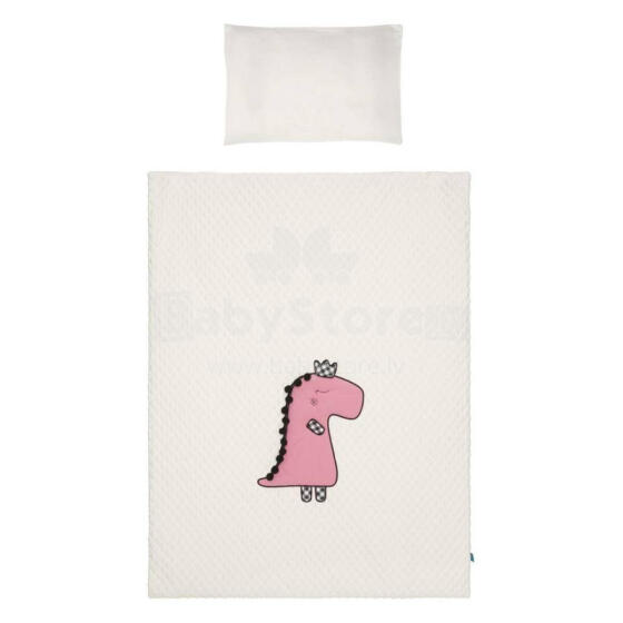 Cover set -  2 pcs - 135x100, 40x60 - DINO - P01-978- PINK
