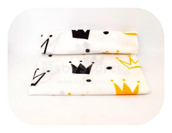 Diaper - 23024 - FLANNEL PRINT - EGA - KORONA - YELLOW - size 70x80 cm
