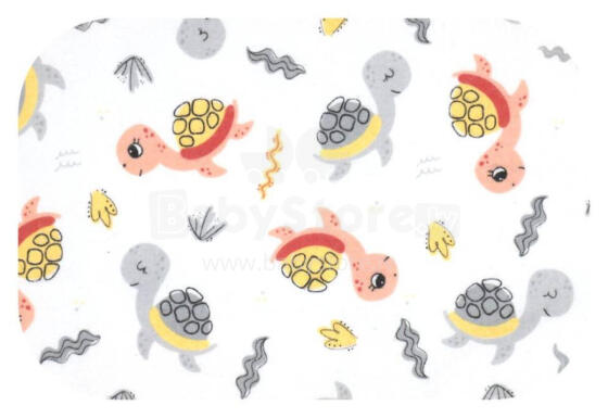 Diaper - 27664 - FLANNEL PRINT - EGA - ŻÓŁWIK - SALOMON  size 70x80 cm