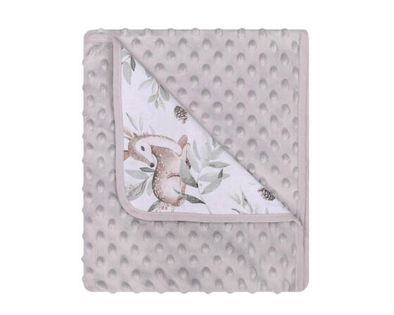 Blanket - 625 - MINKY/COTTON- size 80x90 - GREY