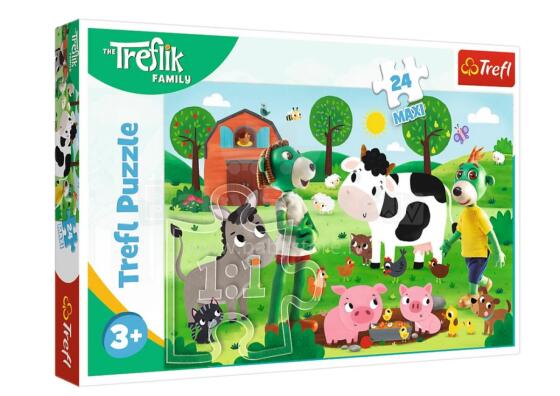 Puzzle 24 Maxi Treflik Ģimene Trefliki laukos Trefl 14361