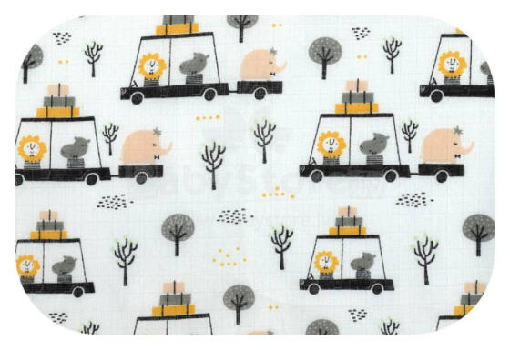 Diaper - 27428 - TETRA PRINT - EGA - WYPRAWA DO ZOO - size 70x80 cm