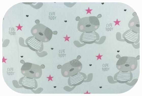 Autiņš - 17788 - TETRA PRINT - EGA - CUTE TEDDY - ROZĀ - izmērs 70x80 cm