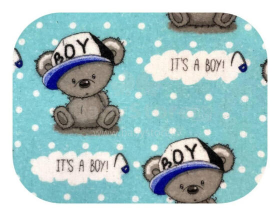 Diaper - 17450 - FLANNEL PRINT - EGA -  BOY - TURKUS- size 70x80 cm