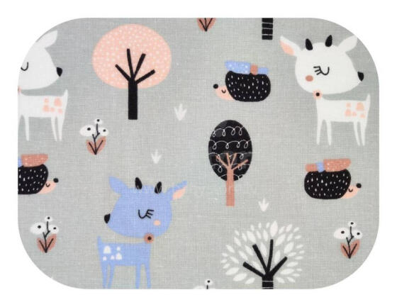 Diaper - 22492 - FLANNEL PRINT - EGA -  JELONEK - GREY- size 70x80 cm