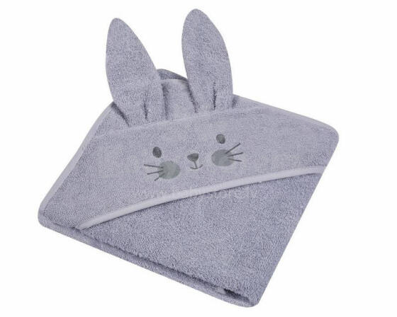 Bathing cover - 327 - TERRY - ANIMALS II - BUNNY - size 80x80- GREY