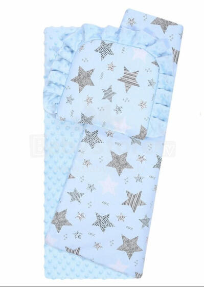 Bedding set to Strolley - 634 - MINKY / COTTON PRINT - BLUE