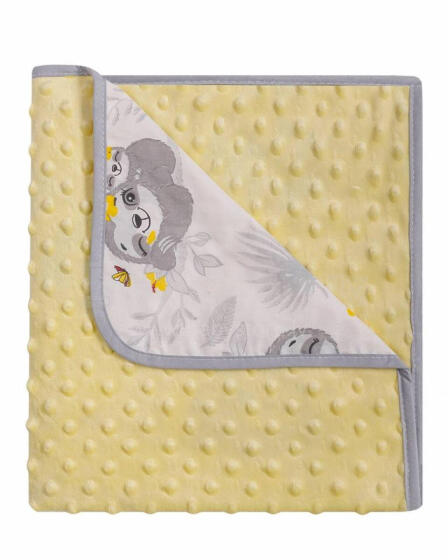 Blanket - 625 - MINKY/COTTON- size 80x90 - YELLOW