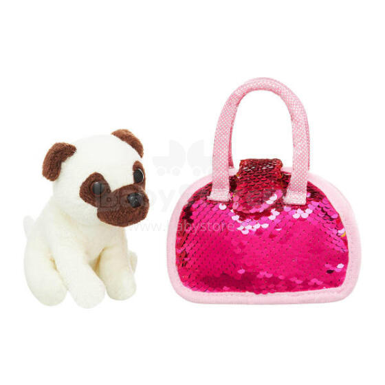 Plush toy - 84385 / 43854  - DOGGIE  in sequins - size 11 cm