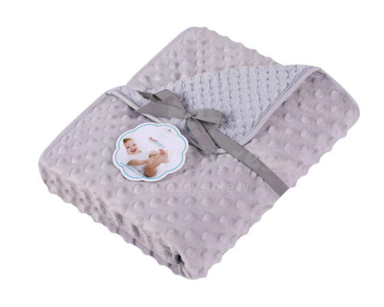 Blanket - 626 - MINKY/CORAL - size 80x90 - GREY