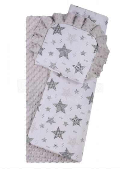 Bedding set to Strolley - 634 - MINKY / COTTON PRINT - GREY