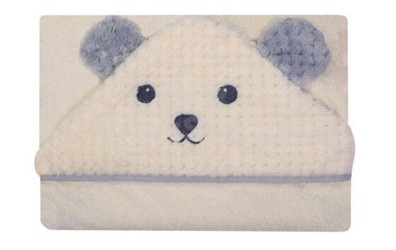 Bathing cover - 322 - TERRY - SOFT/CORAL - BEAR / MOUSE  - size 100x100 - ECRU