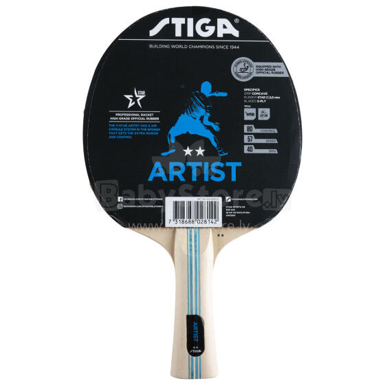 Artist WRB 2* (concave) table tennis racket