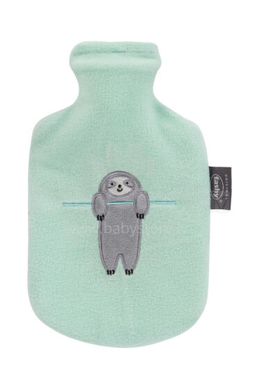 Fleece Hot Water Bottle 0.8 L with Washable Cover Featuring Animals