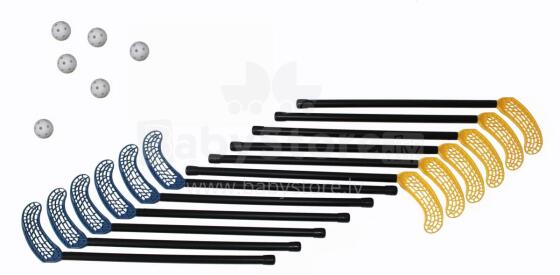 Floorball stick set: 12 sticks + 3 balls (850 mm PB sticks)