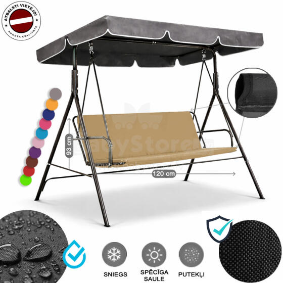 Z-HOME, 120 x 93 cm, Art.63207L, replacement garden swing seat cover, waterproof base material