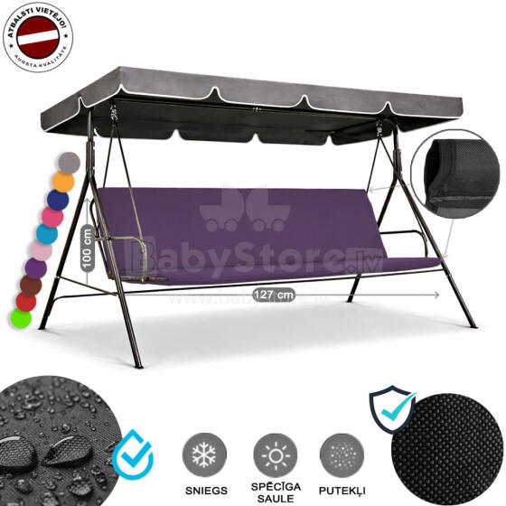 Z-HOME, 127 x 100 cm, Art.63207F, replacement garden swing seat cover, waterproof base material