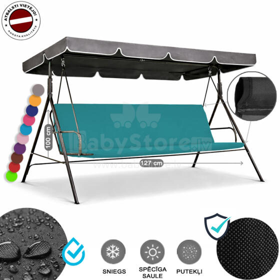 Z-HOME, 127 x 100 cm, Art.63207K, replacement garden swing seat cover, waterproof base material