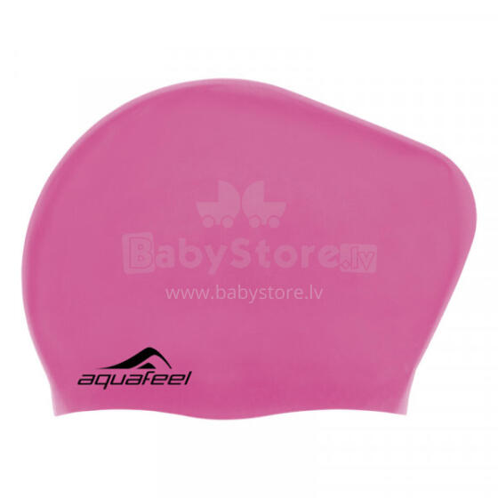 Aquafeel silicone swimming cap for long hair, pink
