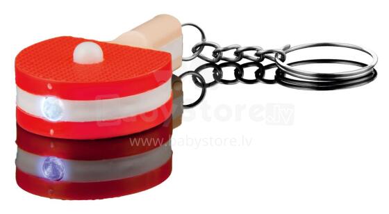 Mini tennis racket keychain with LED light, red