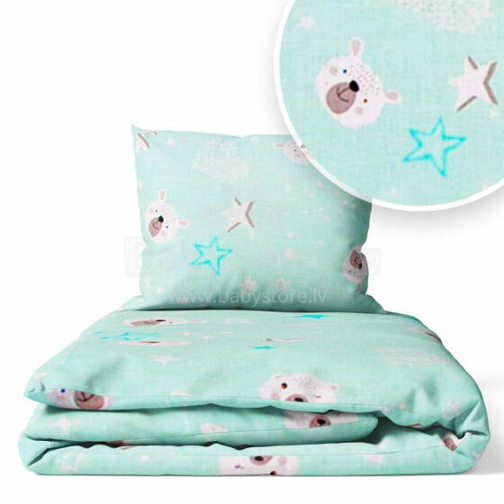 Cover set -  2 pcs - 135x100, 40x60 - BEAR HEADS - MINT