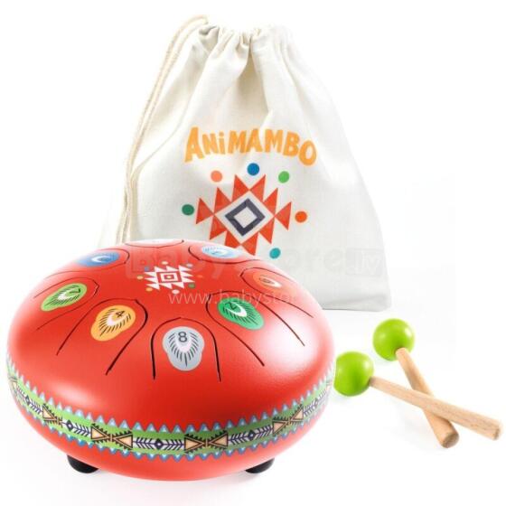 Animambo - Red Metal Tongue Drum – 8 Notes