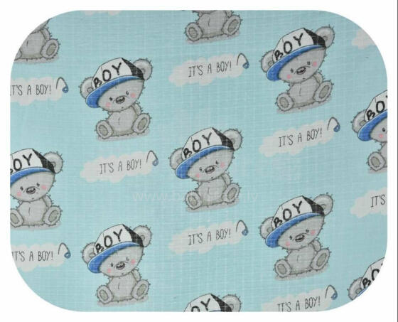 Diaper - 19485 - TETRA PRINT - EGA - BOY- TURKUS - size 70x80 cm