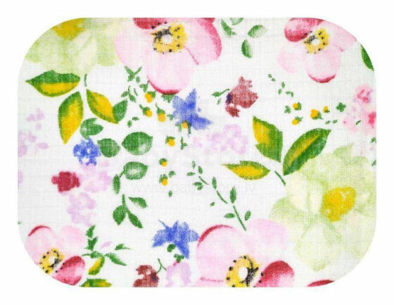 Diaper - 23093 - TETRA PRINT - EGA - PASTEL FOLWER - size 70x80 cm