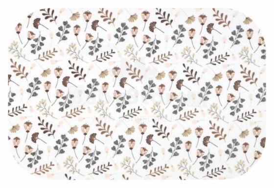 Diaper - 27763 - FLANNEL PRINT - EGA - LETNIA ŁĄKA - BROWN -size 70x80 cm