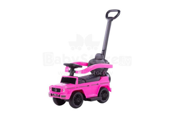 Ride-on car wiht handle - 653 - rubber wheels - eco-leather - MERCEDES G350D - PINK