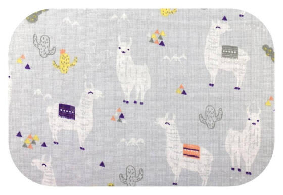 Diaper - 25097 - TETRA PRINT - EGA - LAMA - GREY / WHITE - size 70x80 cm