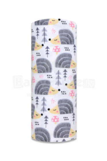 Diaper - 17863 - FLANNEL PRINT - EGA - HEDGEHOG  - GREY - size 70x80 cm