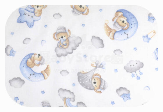 Diaper - 28432 - FLANNEL PRINT - EGA -KOALA on the MOON  - BLUE - size 70x80 cm